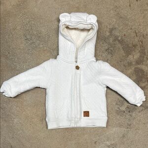 Adorable White Kids Hoodie with Bear Ears